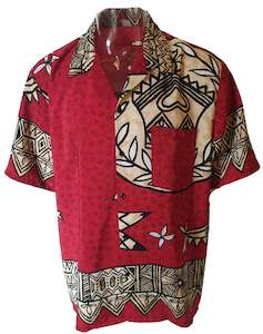Tiki Lounge: Men's Blood Red Tribal Hawaiian Shirt (4XL)