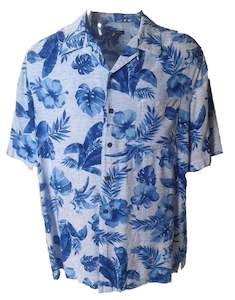 Tiki Lounge: Tropical Blue Hibiscus Shirt (2XL)