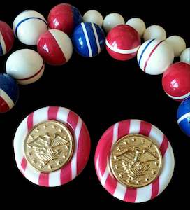 Earrings: Vintage Candy Stripe Eagles 80s Earrings