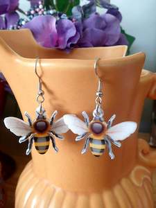 Earrings: Bee Acrylic Hook Earrings