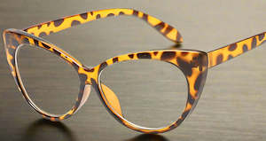 Sunglasses: Clear Lens Leopard Print Glasses
