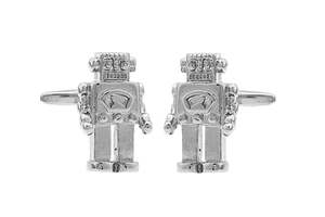 Cufflinks: Silver Robot Cufflinks