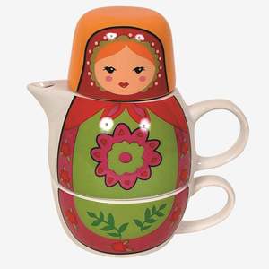 Tableware: Babushka Russian Doll Teapot & Cup