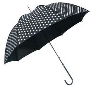 Skulls Umbrella - Black with White Skull Print