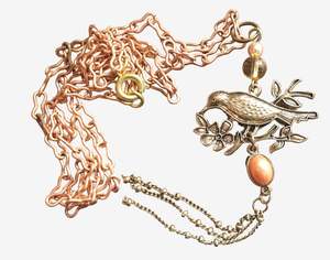 Mixed Metals Bird Necklace