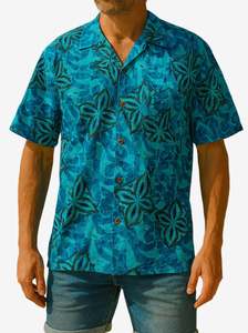 Vintage Blue Hawaii Tiki Men's Shirt (XL)
