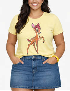 Other Womens Clothing: Bambi Yellow Ladies T-Shirt (XL & 2XL)