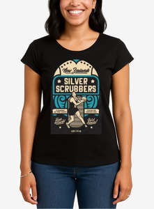 Silver Scrubbers Netball Ladies T-Shirt (Medium)