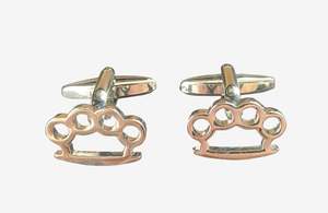 Silver Knuckle Duster Cufflinks