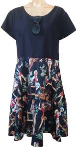 Cowboy Black Top Audrey Dress - Planet Retro Original (Large & XL)