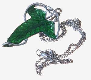 Lord of the Rings - Green Elven Leaf Necklace/Brooch