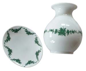 Mid-Century German Porcelain Mini Vase & Dish Set – Fürstenberg, 1950s