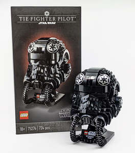 Lego Star Wars TIE Fighter Pilot Helmet #75274 Sealed + Wicked Bricks Display Case