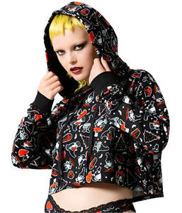 Womens Tees T Shirts: Killstar Gnomies Christmas Hoodie (XL)