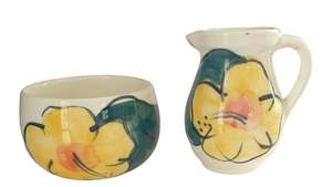 Tableware: Christine Harris NZ Hand-Painted Jug & Bowl Set