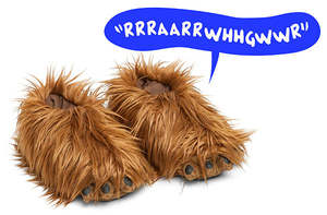 Star Wars Adults Chewbacca Slippers With Sound - ThinkGeek
