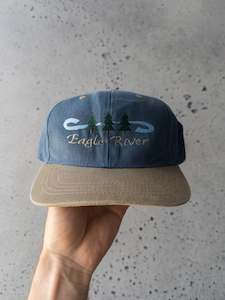 Vintage Hats: Vintage Eagle River Blue/Tan Snapback Hat
