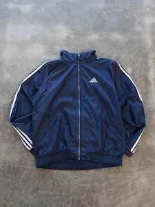 Vintage Jackets: Vintage Navy Adidas 3-Stripe Windbreaker (L)