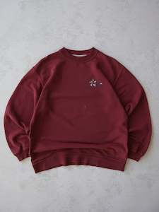 Surf And Skate: Vintage Quiksilver Floral Maroon Sweatshirt (L)
