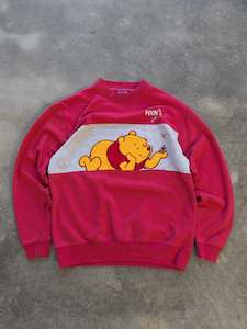 Vintage Disney Cartoon: Vintage Red Winnie the Pooh Sweatshirt (M)