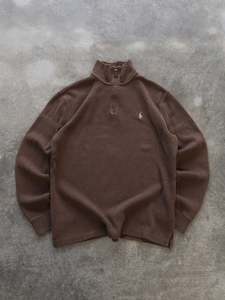 Vintage Brown Ralph Lauren Quarter Zip Knit (S)