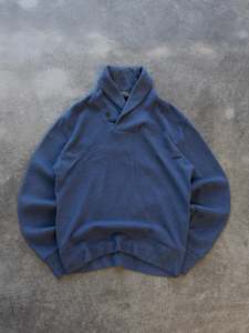 Vintage Blue Polo Ralph Lauren Shawl Neck Knit (XS)