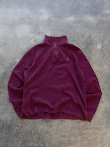 Vintage Maroon Polo Ralph Lauren Quarter Zip Knit (S)
