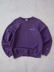 Champion: Vintage '90s Champion Purple Sweatshirt (L)
