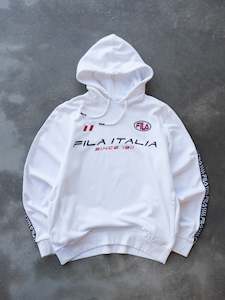 Fila: Vintage White Fila Italia Hoodie (M)