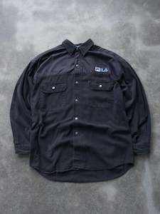 Vintage Black Fila Panelled Shirt Jacket (XL)