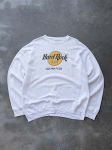Hard Rock Cafe: Vintage White Hard Rock Cafe Indianapolis Sweatshirt (XL)