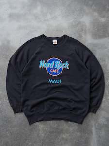 Hard Rock Cafe: Vintage '90s Black Hard Rock Cafe Maui Sweatshirt (L)