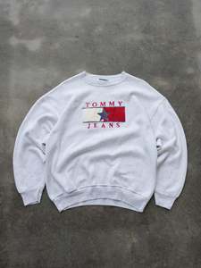 Vintage Grey Tommy Jeans Sweatshirt (XL)