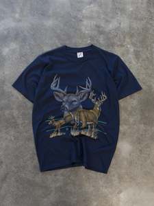 Vintage 1994 Navy Deer Wildlife Tee (M)