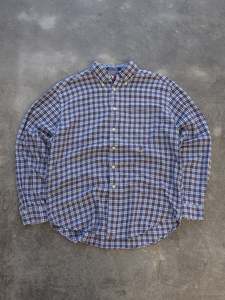 Vintage Sale: Vintage Navy Red Plaid Tommy Hilfiger Flannel Shirt (M)