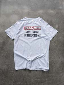 Vintage Tees: Vintage Real Men Don't Read Instructions Tee (L)