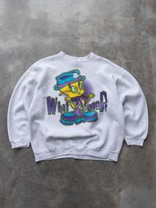 Vintage Disney Cartoon: Vintage 90s Tweety Whatever Looney Tunes Sweatshirt (XL)
