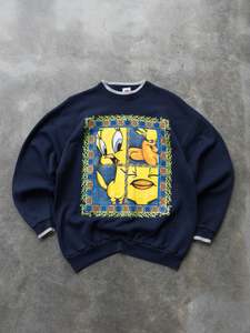 Vintage 1997 Navy Tweety Sweatshirt (XL)
