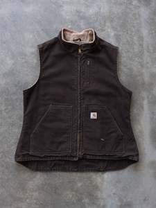 Vintage Carhartt Brown Work Vest (Women's XL)