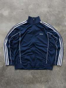 Vintage Jackets: Vintage Navy Adidas 3-Stripe Track Jacket (M)