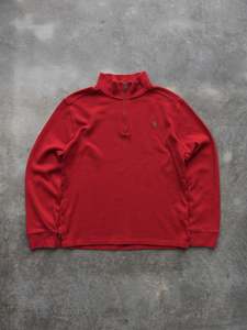 Vintage Red Ralph Lauren Quarter Zip Knit (M)