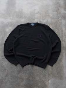 Knitwear: Vintage Black Ralph Lauren Knit (XL)