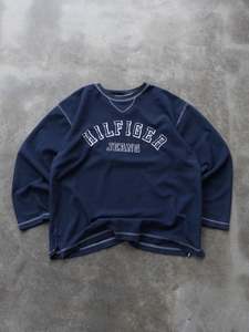 Fleece: Vintage Navy Tommy Hilfiger Jeans Fleece (XL)
