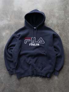 Fila: Vintage Navy Fila Hoodie (M)