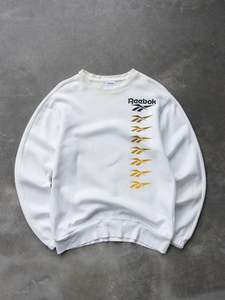 Vintage White Reebok Graphic Sweatshirt (M)