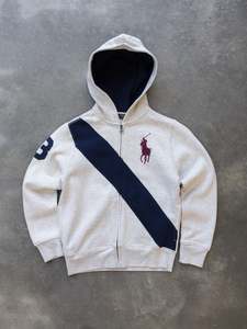 Kids Vintage: Vintage Grey Ralph Lauren Zip Hoodie (8–10Y)