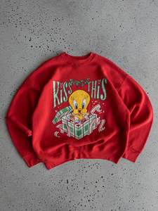 30 Off Birthday Sale: Vintage Tweety "Kiss This" Sweatshirt (XL)