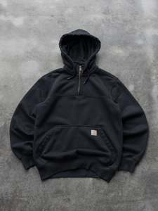 Vintage Black Carhartt Half Zip Hoodie (S)