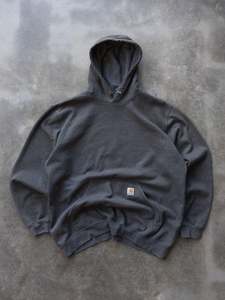 Vintage Sweatshirts: Vintage Charcoal Carhartt Hoodie (XL)