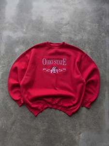 Vintage Red Ohio State University Sweatshirt (XL)